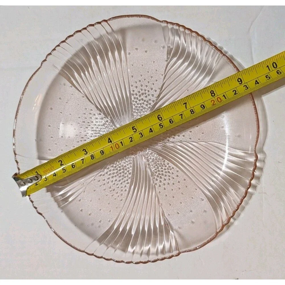 Vintage Libbey Harmony Pink Glass Dinner Plate 9